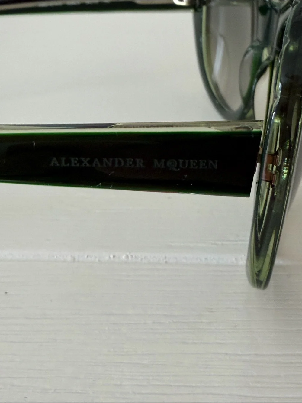 Alexander McQueen Dark Green Gradient Women’s Sunglasses